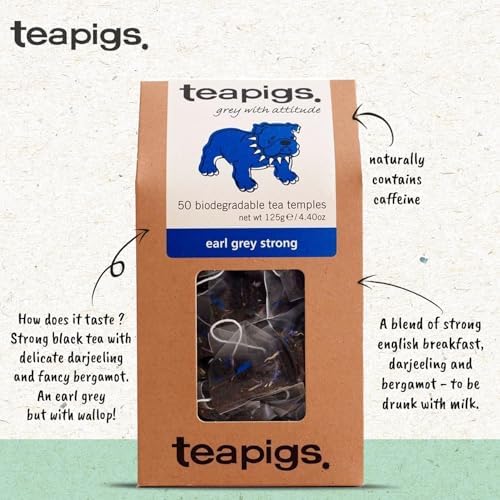 Teapigs Earl Grey Strong Black Tea – Whole Leaf Tea Bags (50 Count)