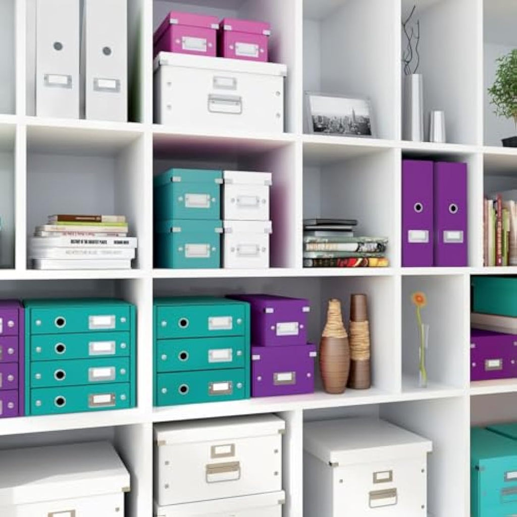 Leitz Click and Store A4 Medium Storage Box | Purple Document Organizer