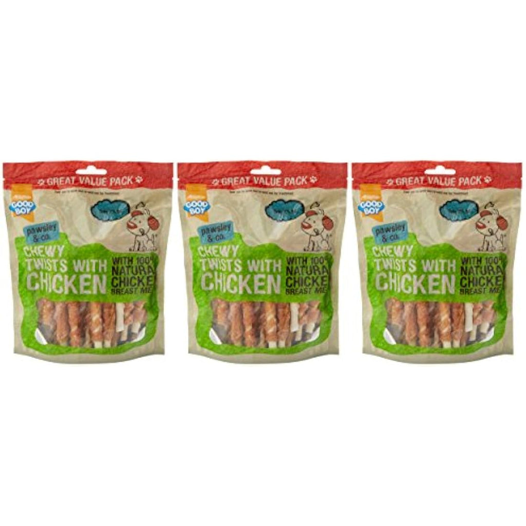 Good Boy Chewy Twists with Chicken – Grain Free Dog Treats (320g, 3 Pack)