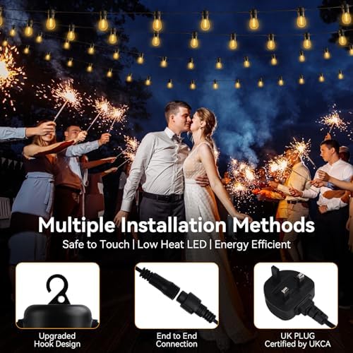 AVANLO 100FT LED Outdoor String Lights – Waterproof S14 Festoon Lights