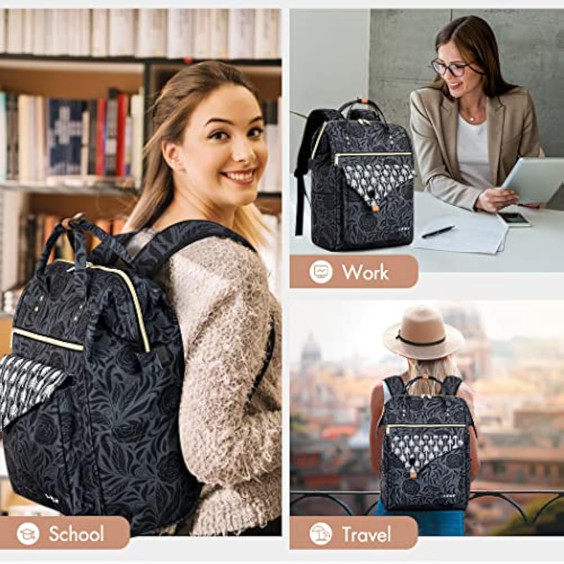 Lekesky 15.6 Inch Laptop Backpack | Waterproof Anti-Theft Travel Bag