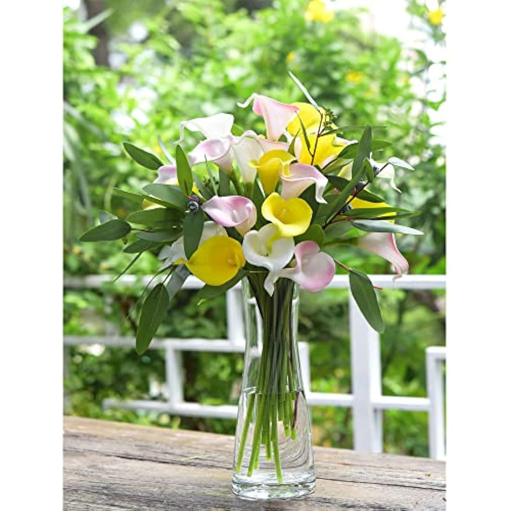 FiveSeasonStuff Real Touch Calla Lilies – 10 Stems PU Artificial Flowers