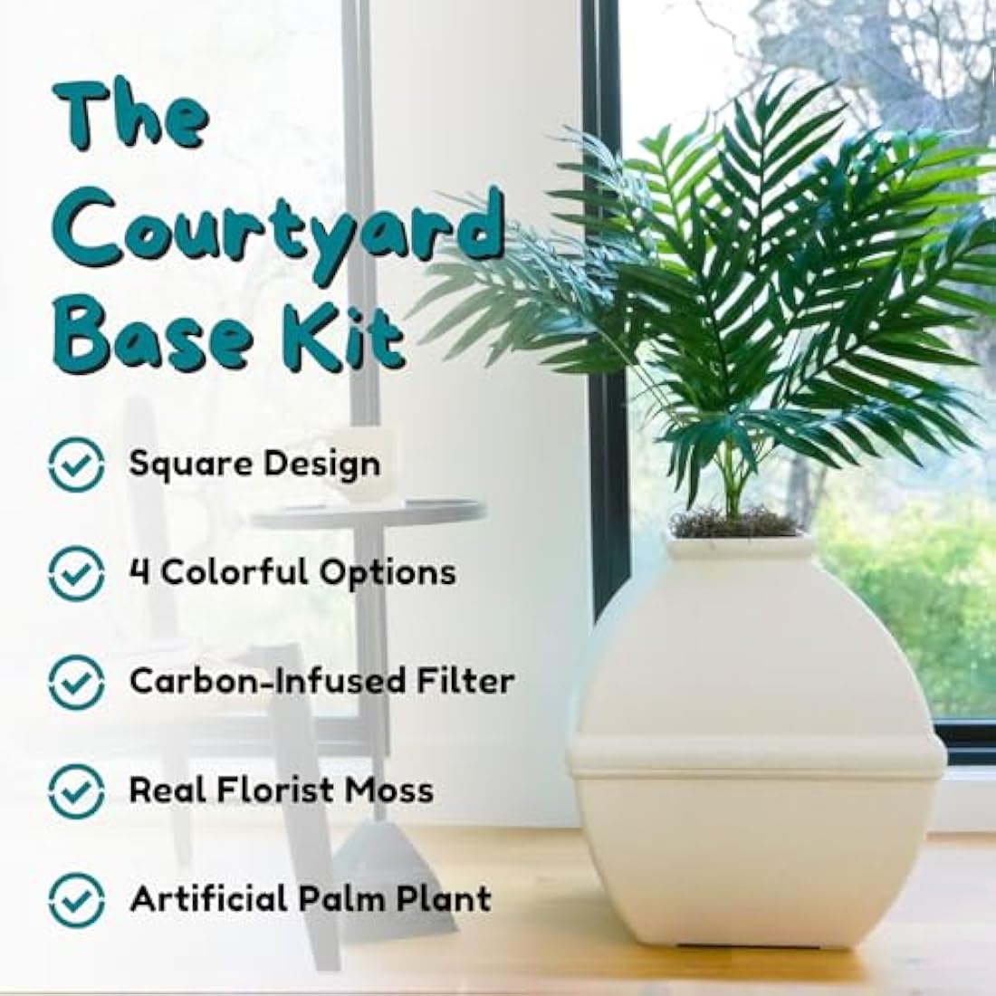 Good Pet Stuff Hidden Litter Box Planter – Enclosed Square White Birch
