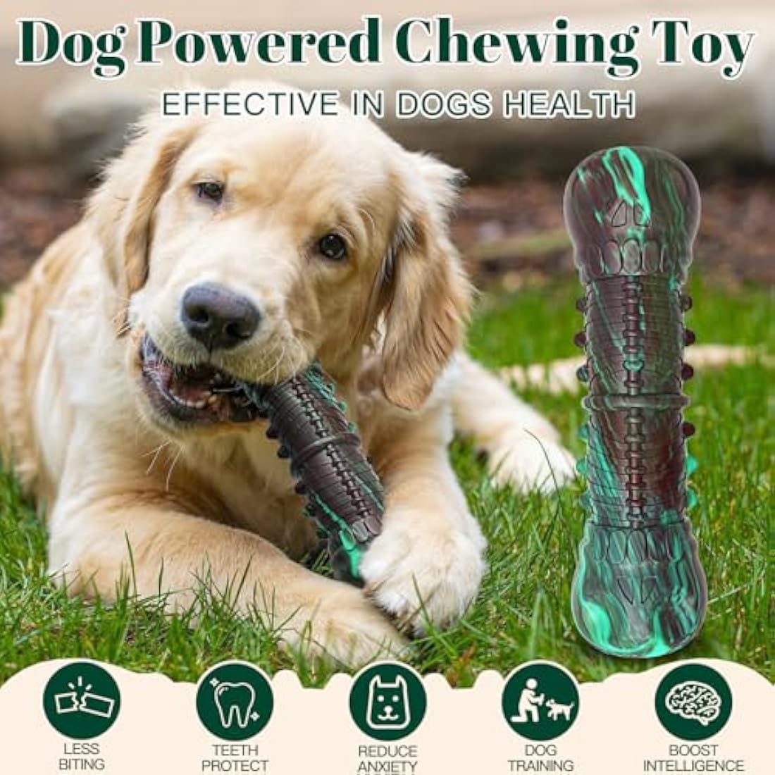 HETOO Indestructible Dog Toy for Aggressive Chewers - Durable Rubber Skull