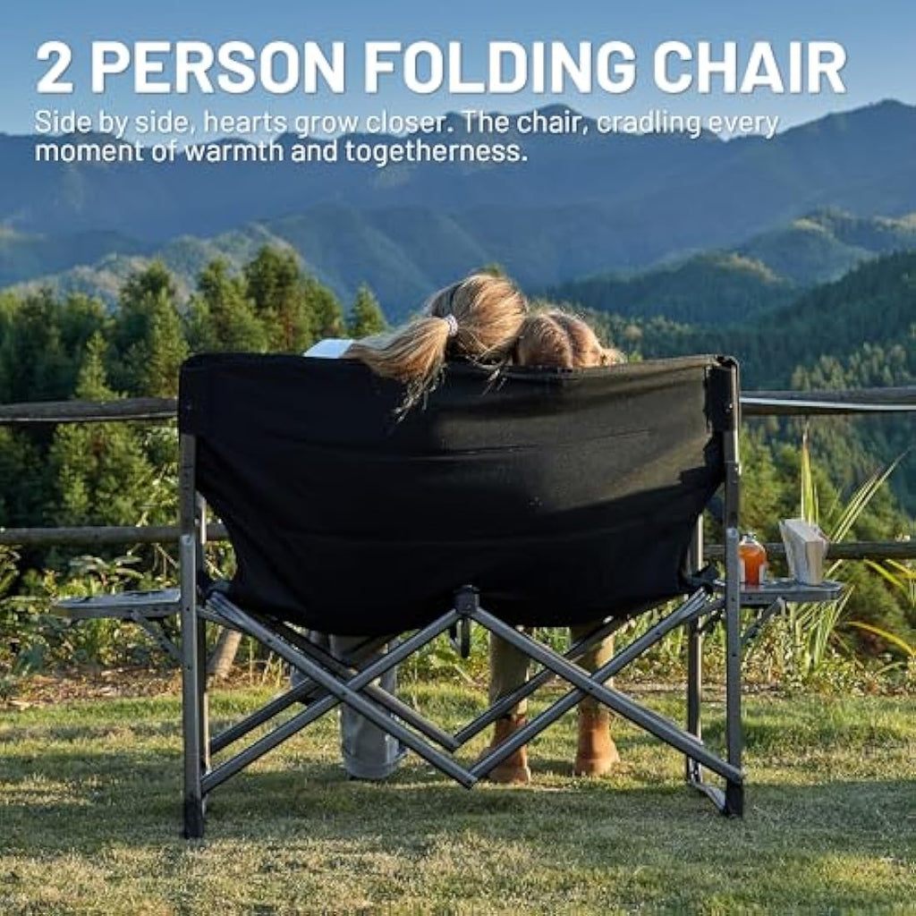 TIMBER RIDGE Double Camping Chair – Heavy Duty Folding 2 Seater Sofa