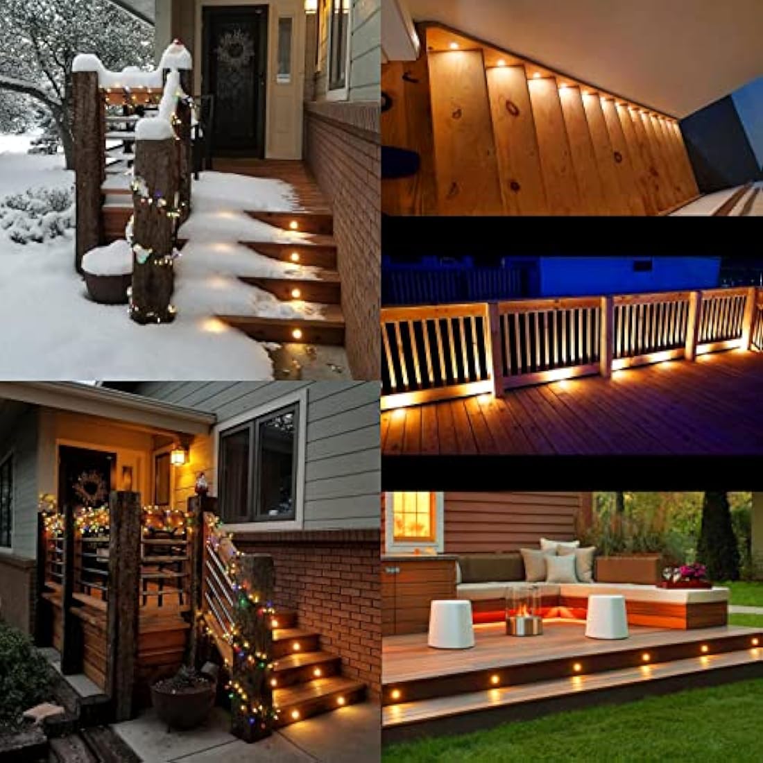 GEYUEYA Warm White LED Deck Lights – IP67 Waterproof Plinth Lighting (20 Pack)