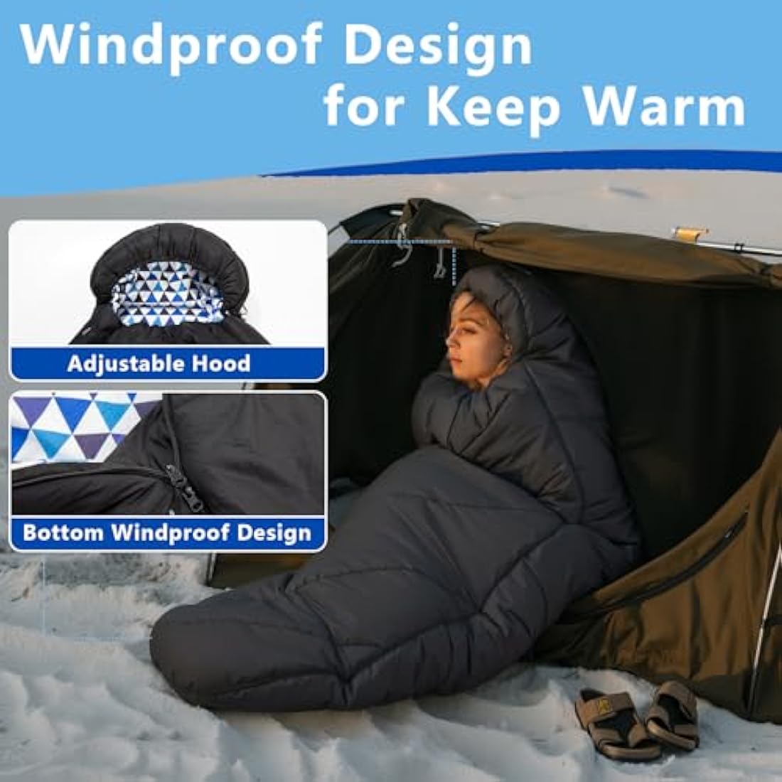 BISINNA XL Wide Sleeping Bag | 4-Season Cotton Flannel Camping Gear