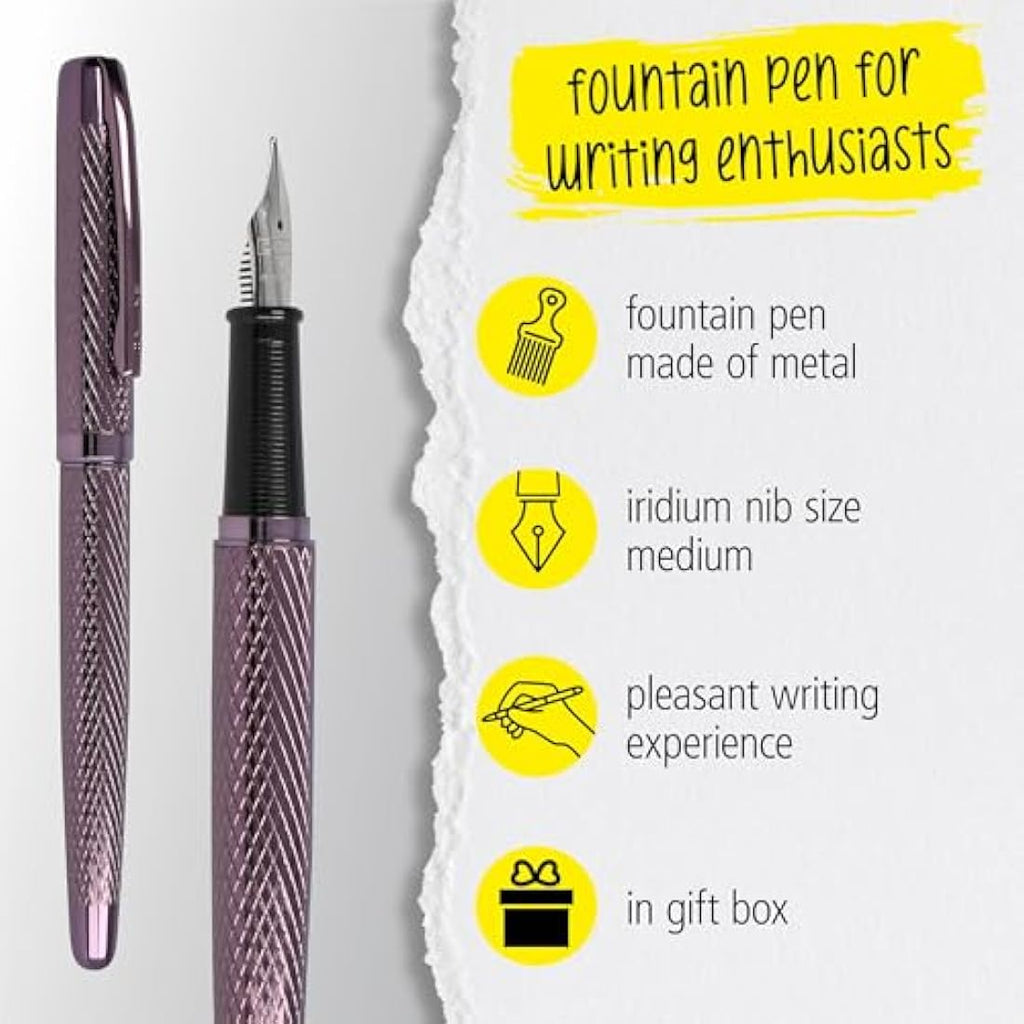 Jolof Store Eleganza Fountain Pen & Ballpoint Set with Leather Case