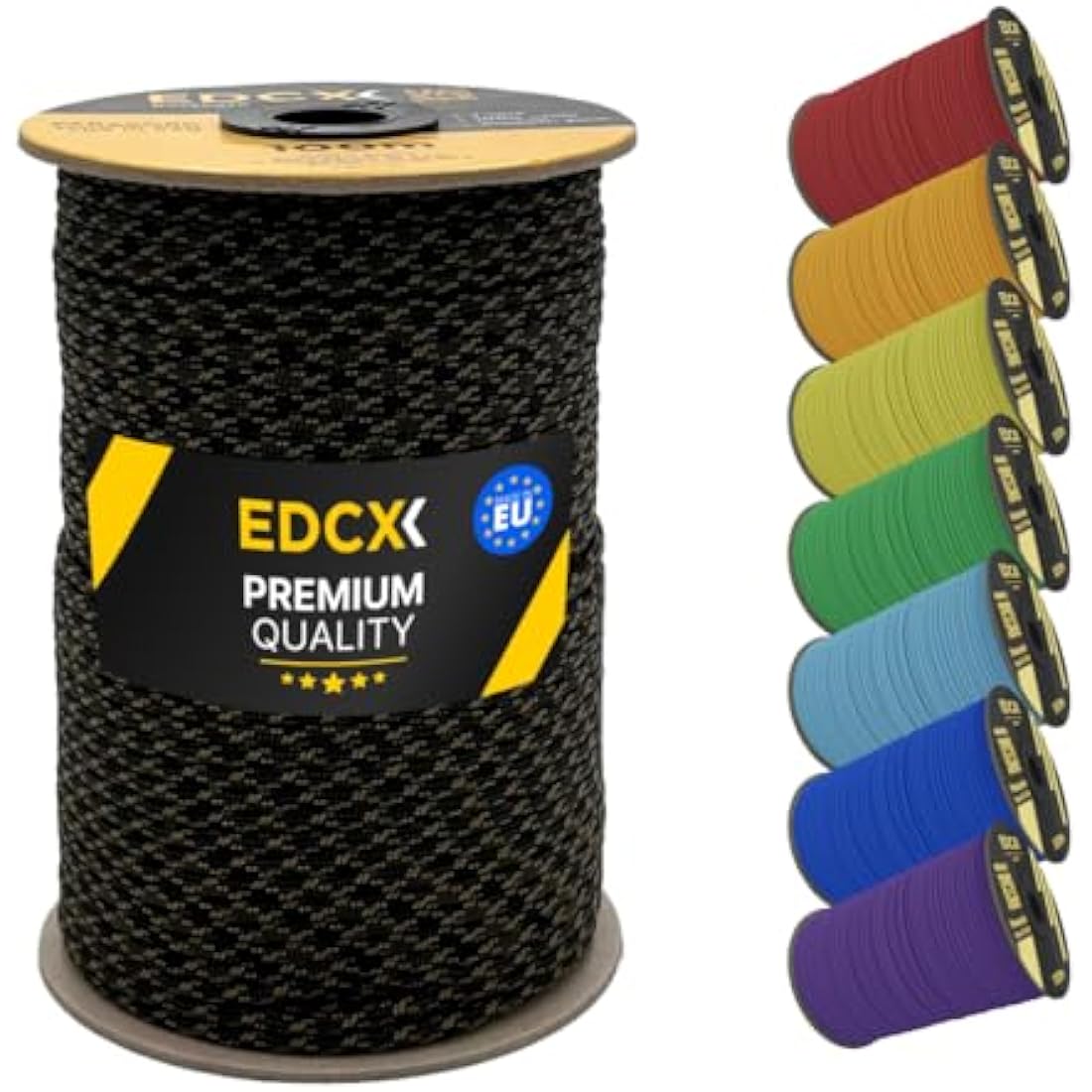 EDCX 550 Paracord – 4mm 7-Strand Nylon Rope for Camping & DIY, 15m
