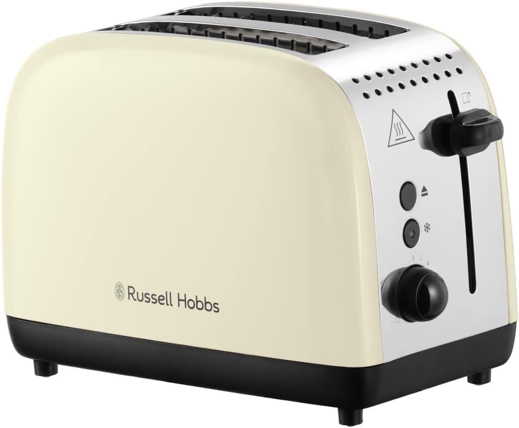 Russell Hobbs 2-Slice Toaster | 1670W Stainless Steel - Cream