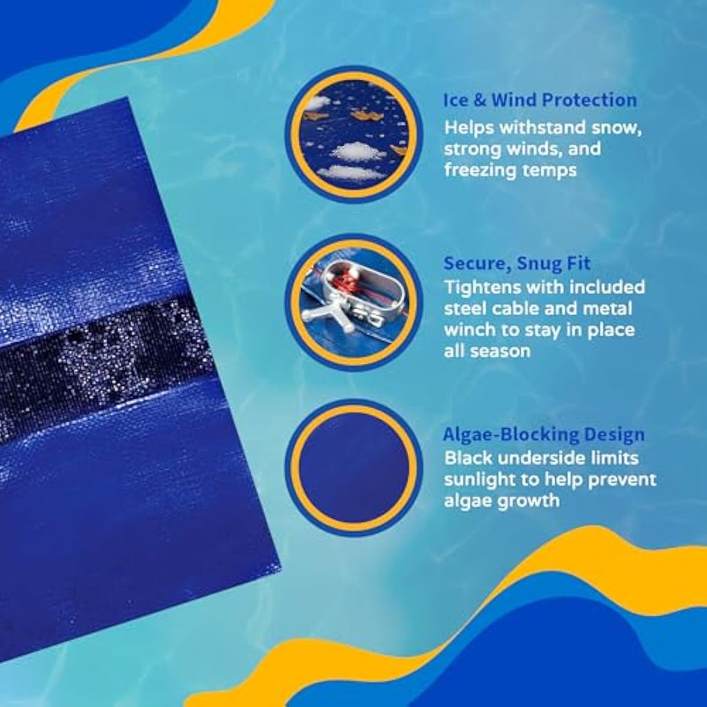 Blue Wave 12-ft x 20-ft Oval Above Ground Pool Winter Cover – 15-Year