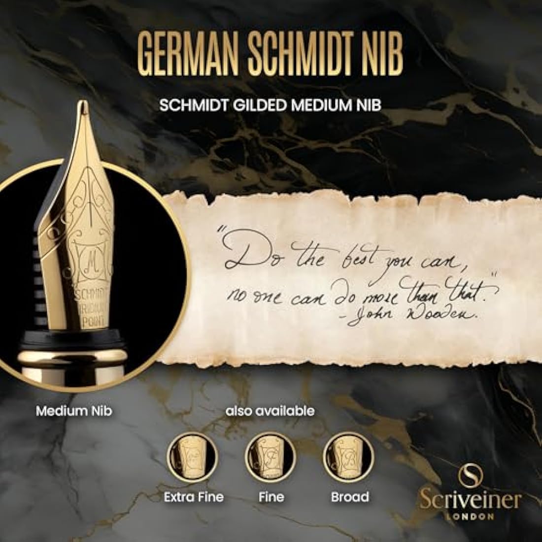 Black Lacquer Fountain Pen – Gold Plated Schmidt Nib