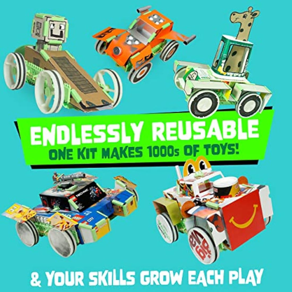 JUNKO Zoomer Toy Car Kit – Recycled STEM Building Set for Kids