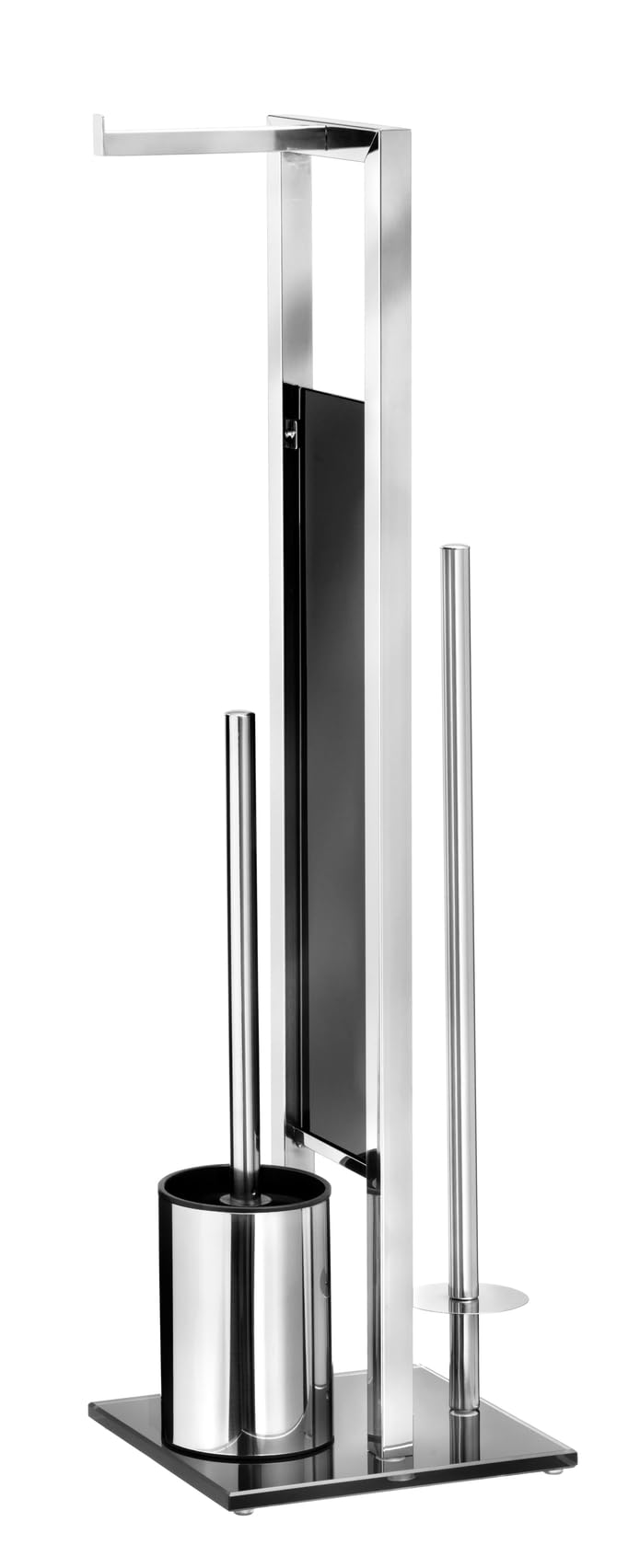 WENKO Rivalta Juego de Baño 3 en 1 – Acero Inoxidable y Vidrio, Plata