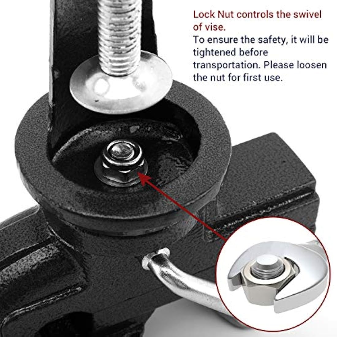 Nuovoware 70mm Table Vise | 360° Swivel Cast Iron Bench Clamp