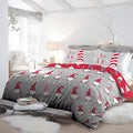 Jolof Store Xmas Gnome Silver Brushed Cotton Single Duvet Cover Set