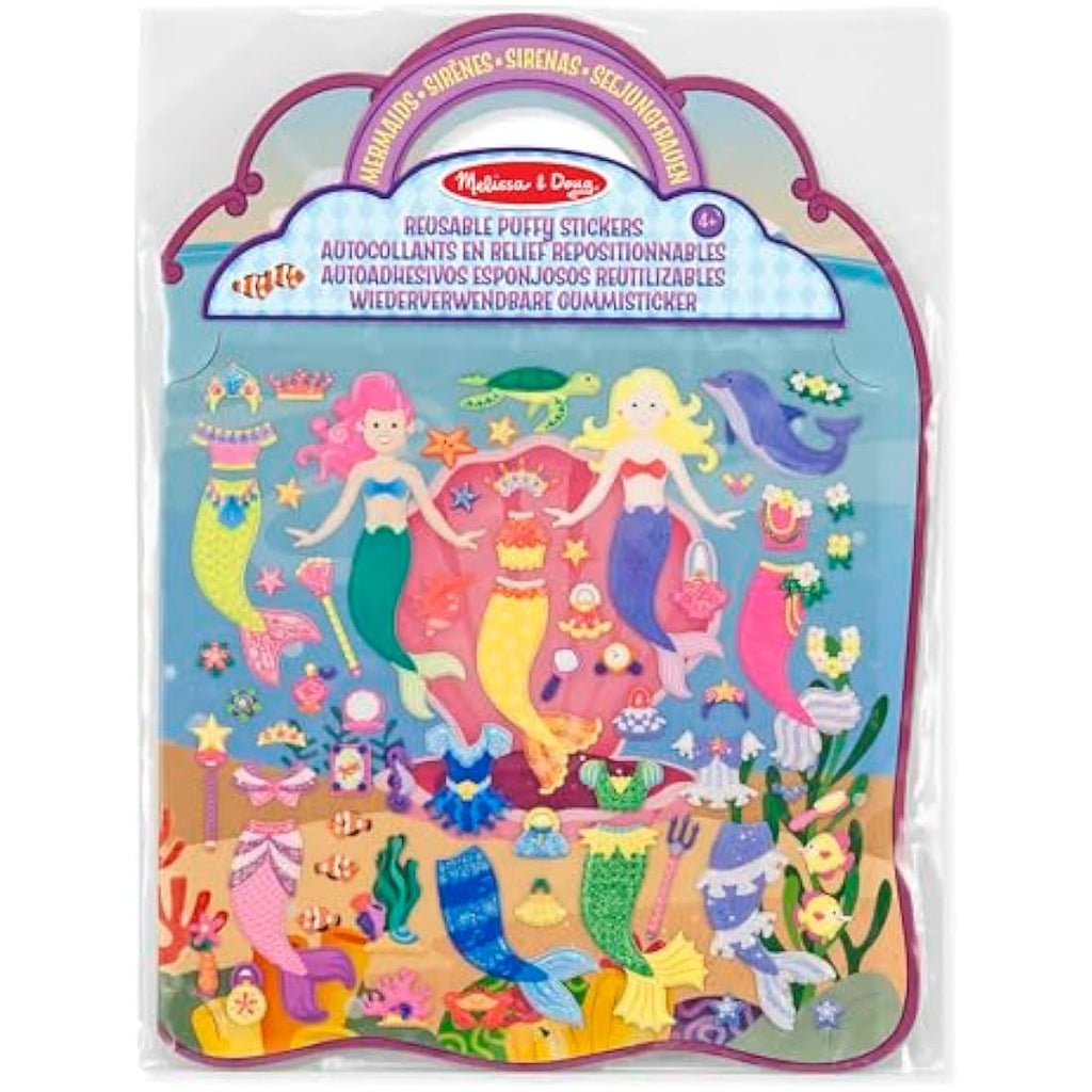 Melissa & Doug Mermaids Puffy Sticker Activity Book - 65 Reusable Stickers