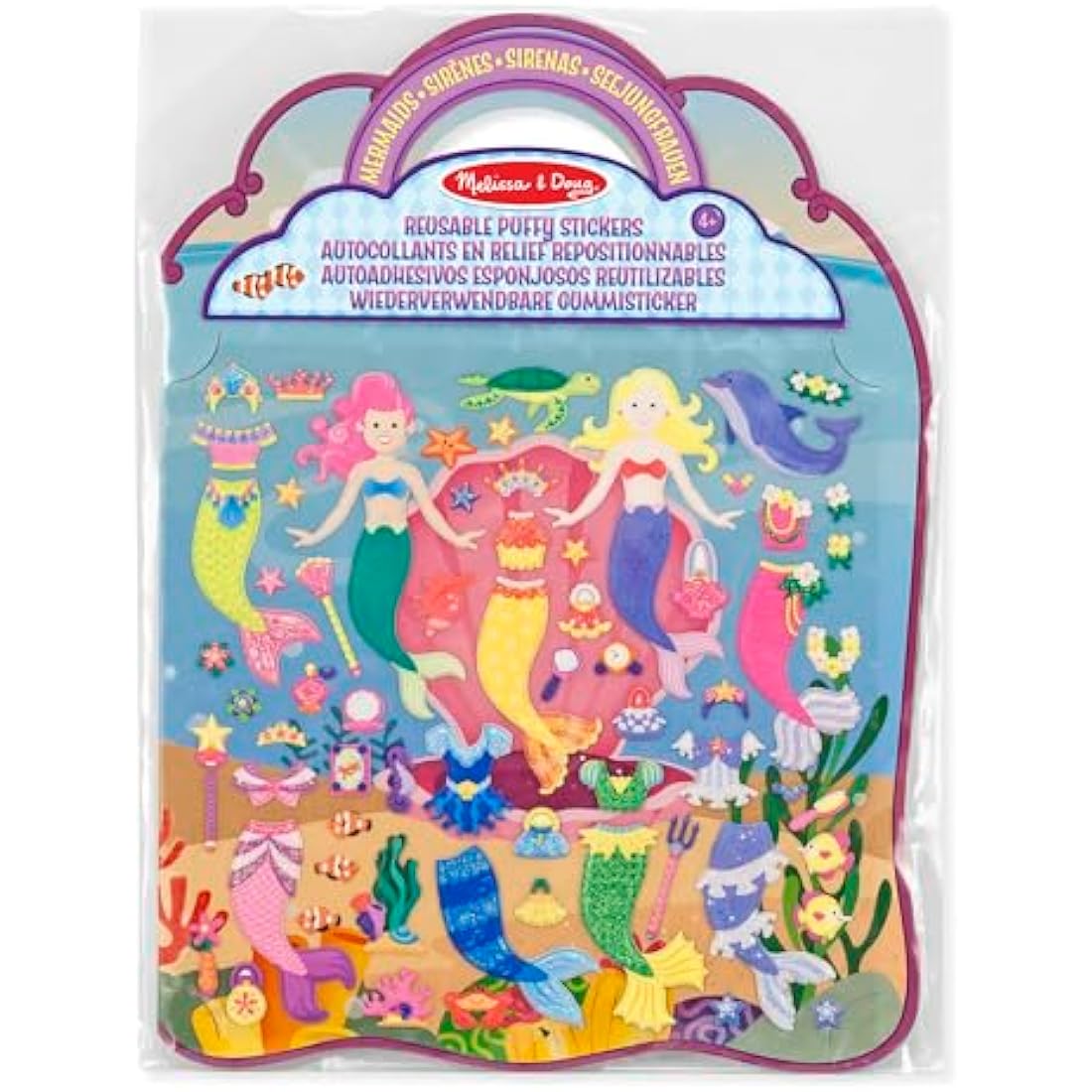 Melissa & Doug Mermaids Puffy Sticker Activity Book - 65 Reusable Stickers