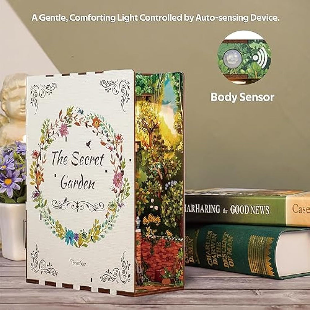 Tonecheer DIY Book Nook Kit – The Secret Garden 3D Wooden Puzzle with LED
