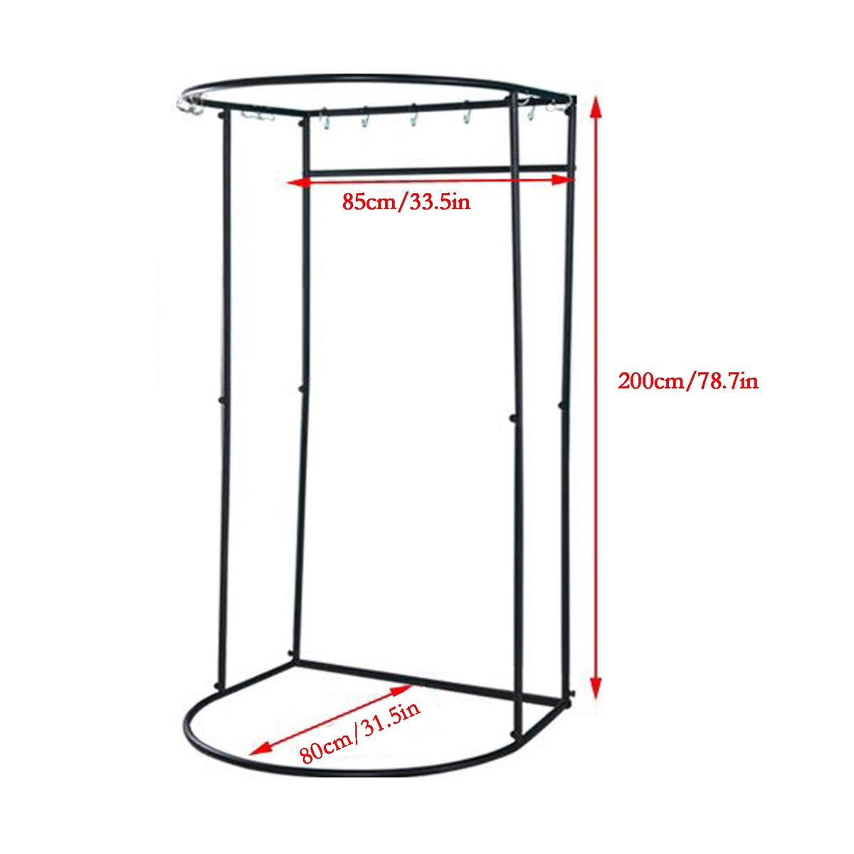FWTXZTER Portable Changing Room, U-Shape Black Mobile Fitting Room - image 5