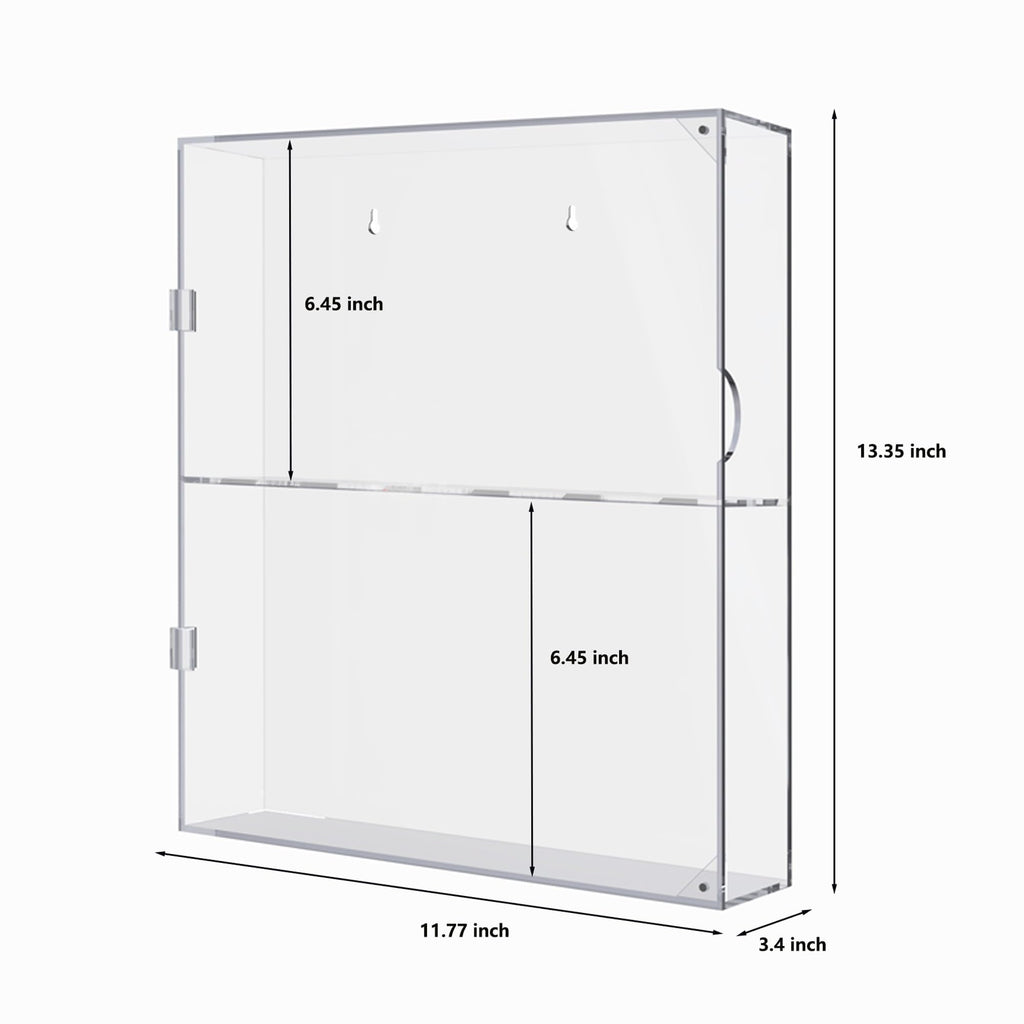 UoYeet Acrylic Display Cabinet for Both Wall Mount and Desktop Showcasing, 2 Layer Clear Display Case for Mini Toys, Pop Figurines - image 4