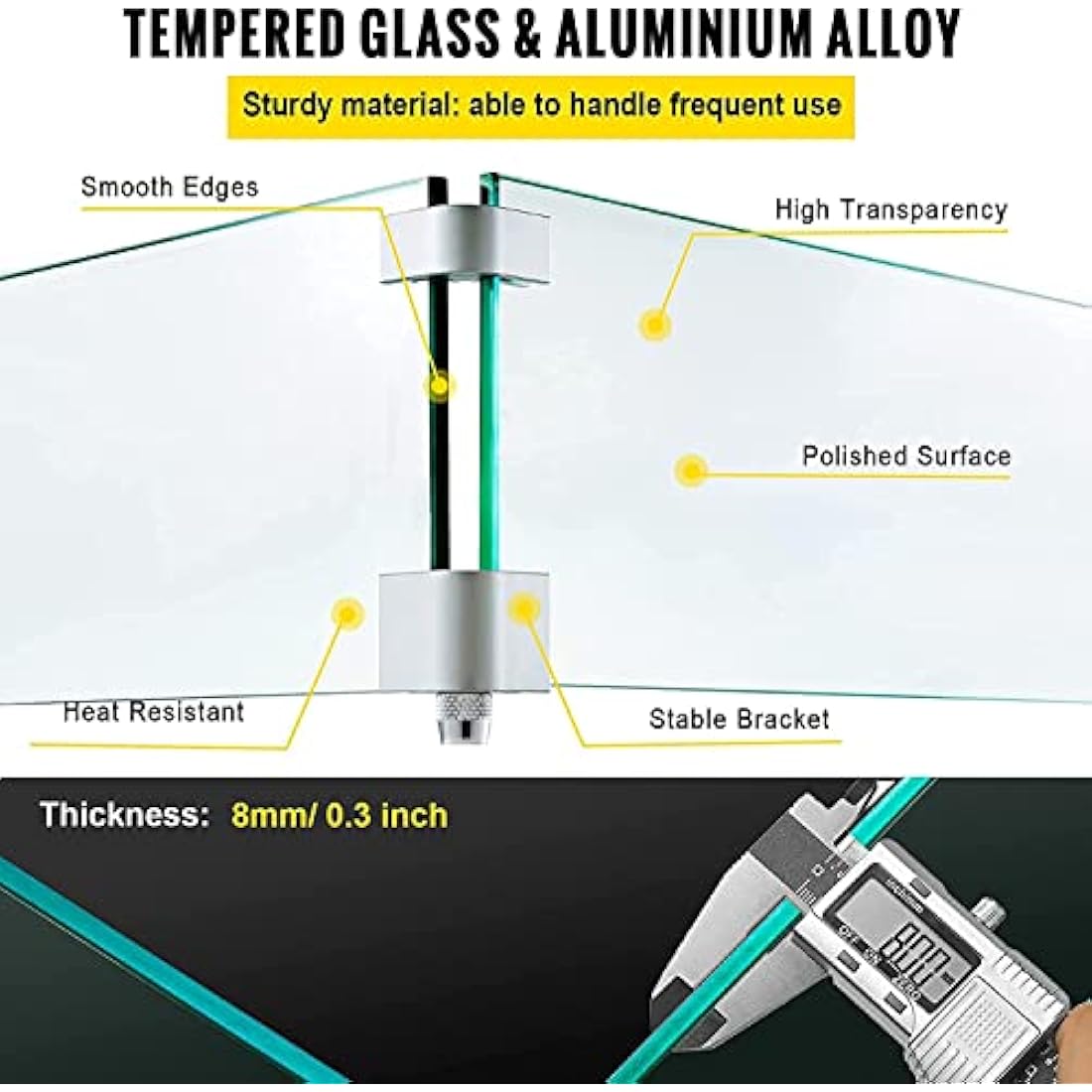 35.5" Fire Pit Glass Wind Guard | Tempered Flame Shield