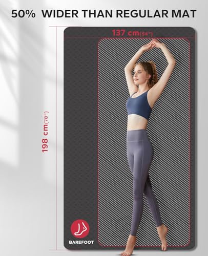 HAPBEAR Extra Large Yoga Mat - 6mm Thick Non-Slip TPE Exercise Mat