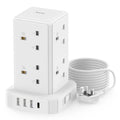 Jolof Store Tower Extension Lead: 8 AC Outlets, 4 USB Ports & 2M Cable