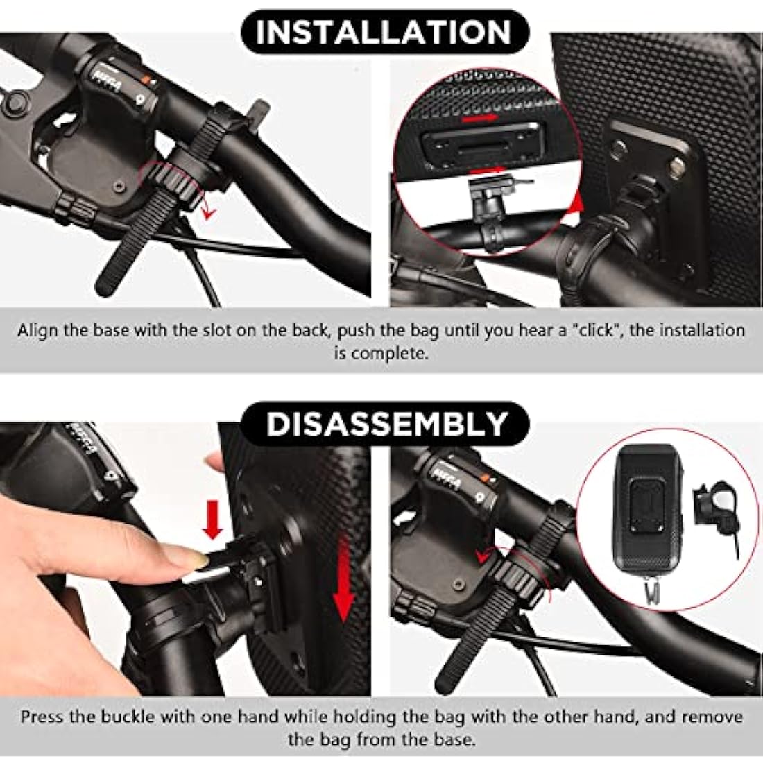 LEMEGO Waterproof Bike Phone Holder | 360° Rotatable Handlebar Bag