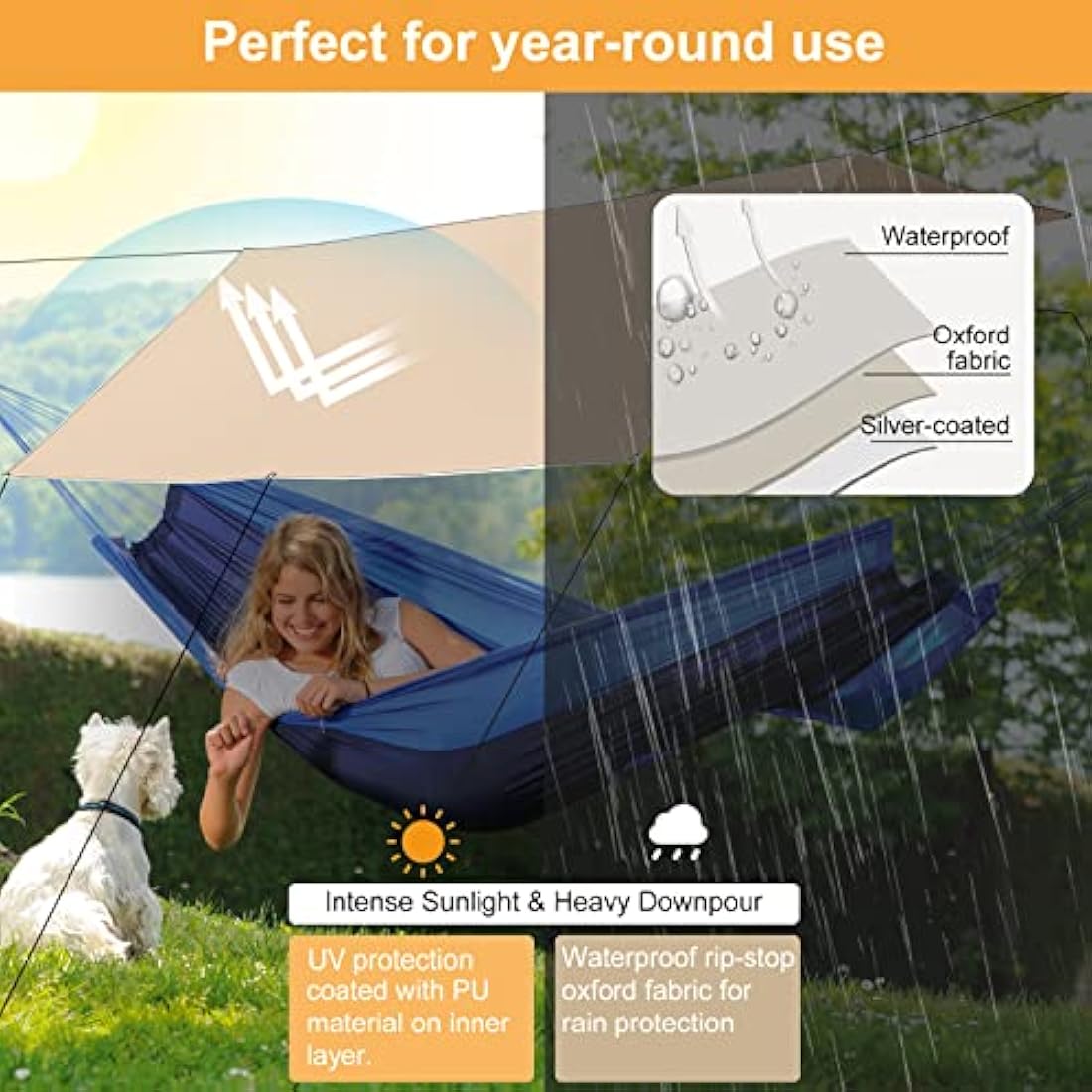 WADEO 10x12FT Waterproof Camping Tarp | Heavy-Duty Shelter with Poles