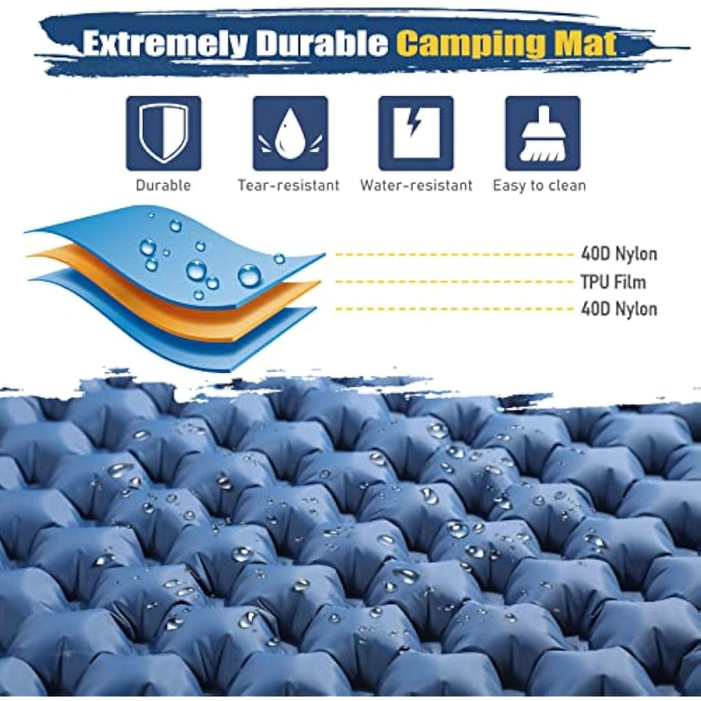 Elegear Double Camping Mattress | Self-Inflating Sleeping Mat with Pillow