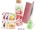 waterdrop Glass Starter Set – 600ml Borosilicate Bottle & 18 Cubes