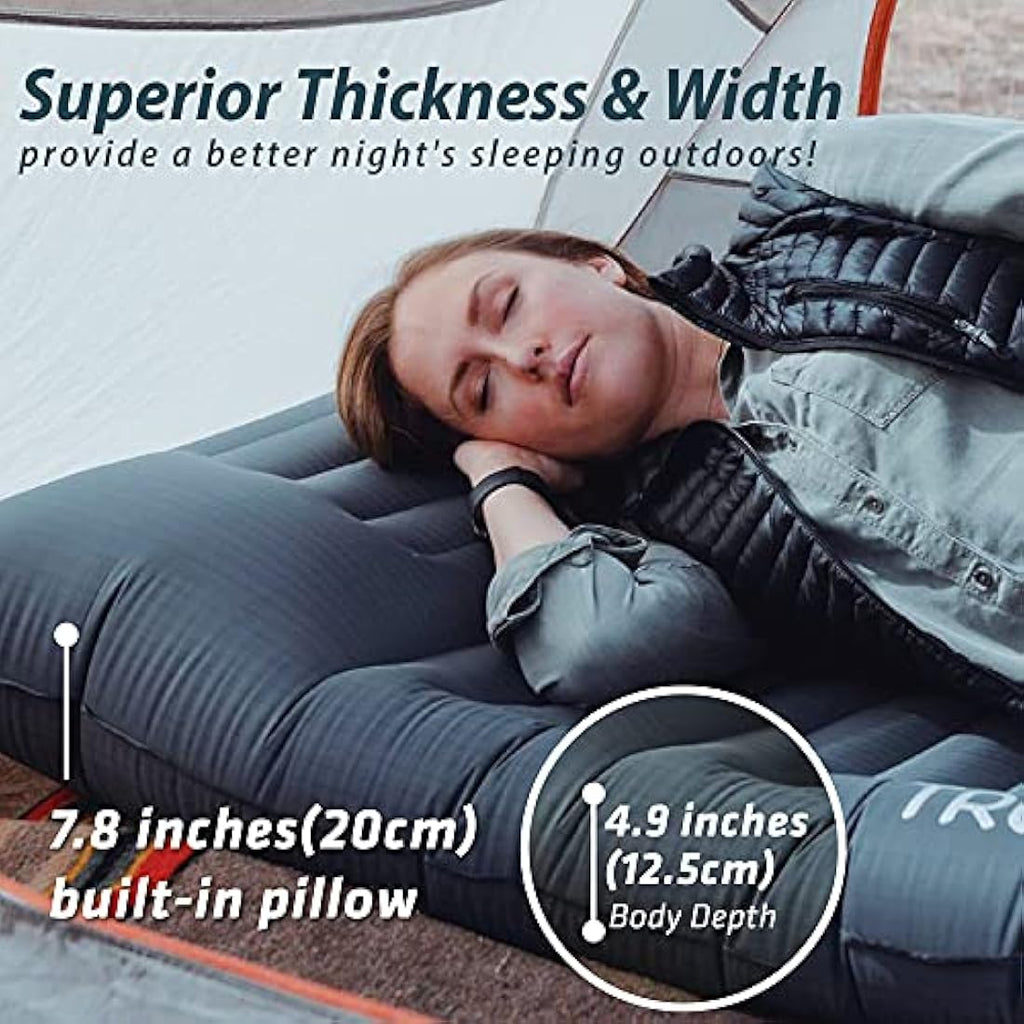 Trekology UL140 Inflatable Sleeping Pad with Built-in Foot Pump