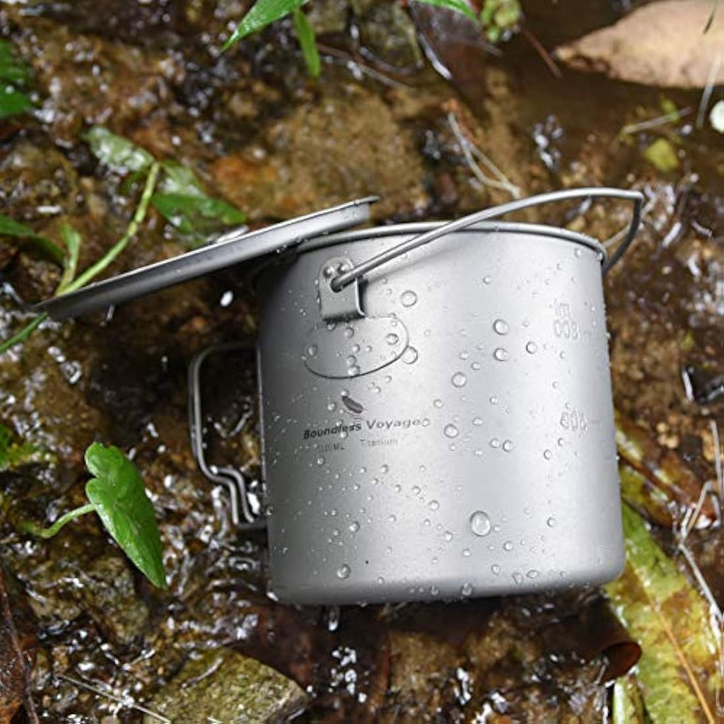 Boundless Voyage 1100ml Titanium Pot | Ultralight Camping Mug Set