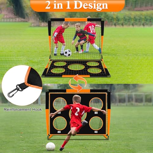 Gofady 2-in-1 Kids Football Goal – Portable Soccer Training Net with Targets