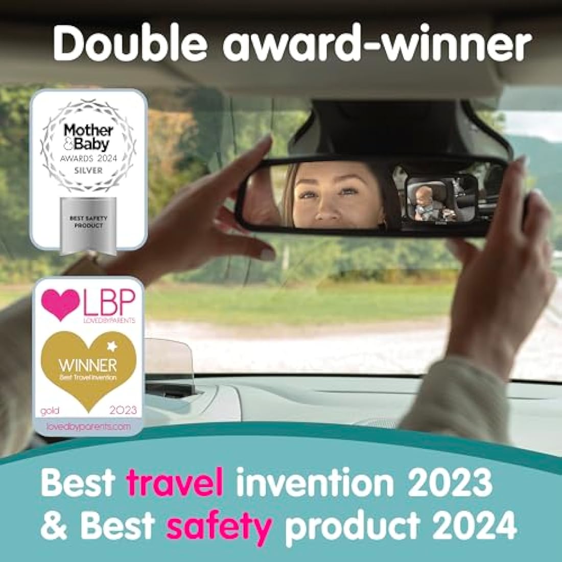 Onco Baby Car Mirror – Shatterproof Rear View Mirror with 360° Rotation