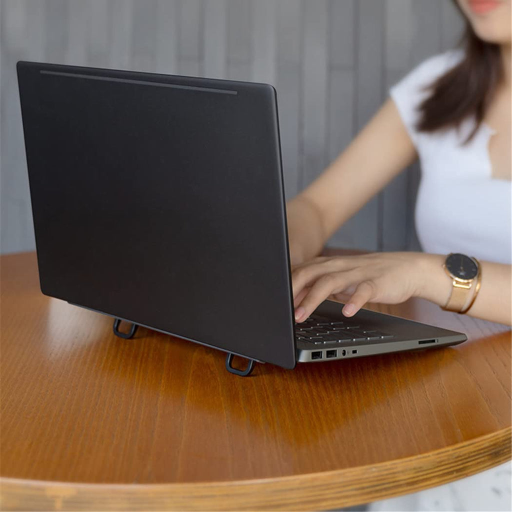 Keyboard Stand for Computer, Mini Invisible Laptop Kickstand for Desk Computer Keyboard MacBook Notebook Stand Riser Aluminum 2PCS Black - image 4