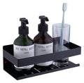 HomeHeng Matte Black Shower Caddy – SUS304 Stainless Steel Bathroom Shelf