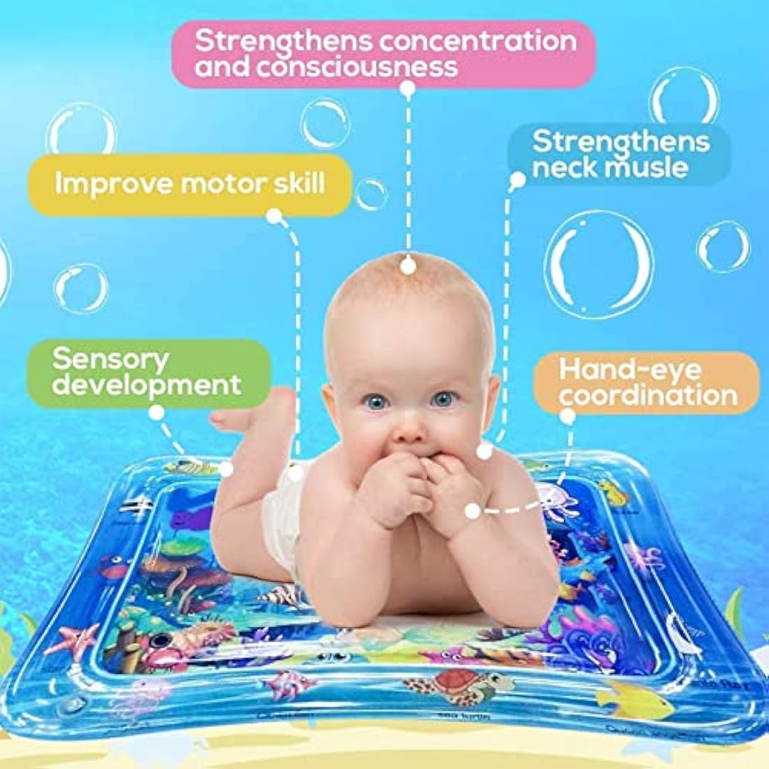 Tummy Time Mat – Inflatable Sensory Water Playmat for Infants