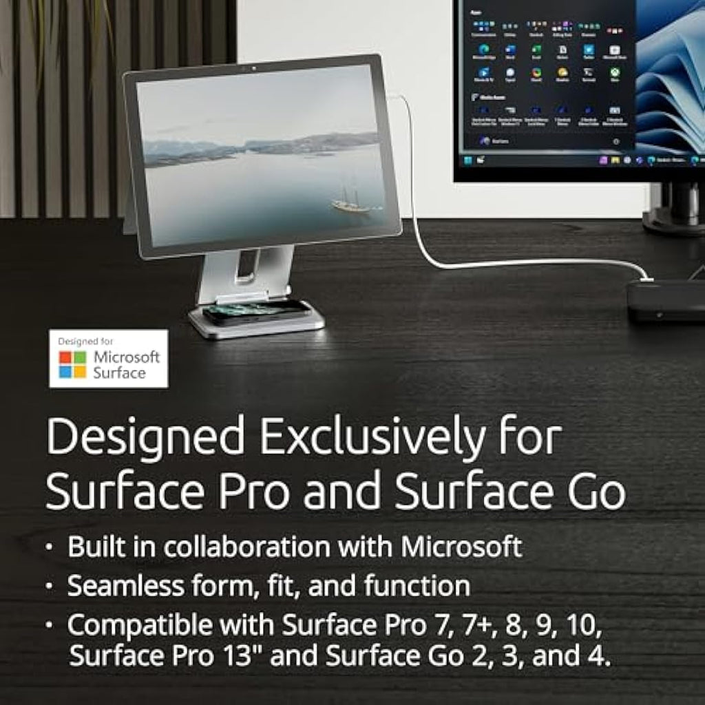 Kensington Surface Pro Stand – Foldable Ergonomic Riser for Surface Go