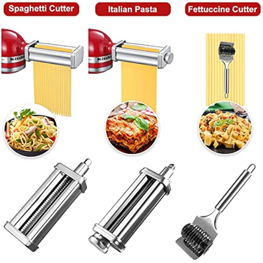 Jolof Store Stainless Steel Pasta Maker Attachment for KitchenAid Mixers