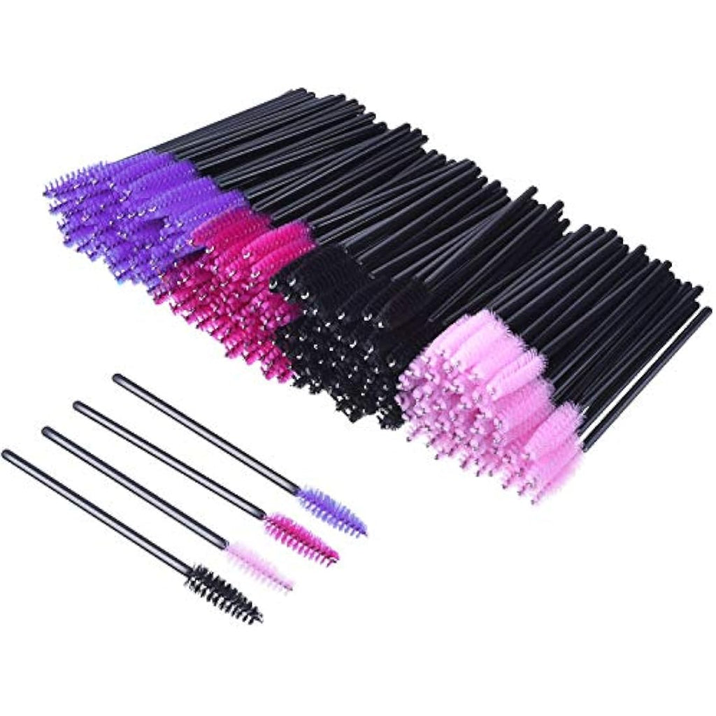 Jolof Store Disposable Mascara Wands - 200pc Multi-colored Eyelash Brushes