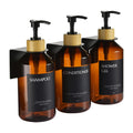 Janxin 3-Pack Wall Mounted Soap Dispensers - 500ml No-Drill White Set