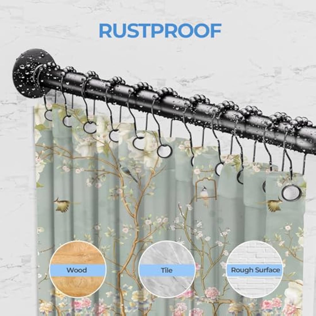 Adjustable L/U Shaped Stainless Steel Shower Curtain Rail