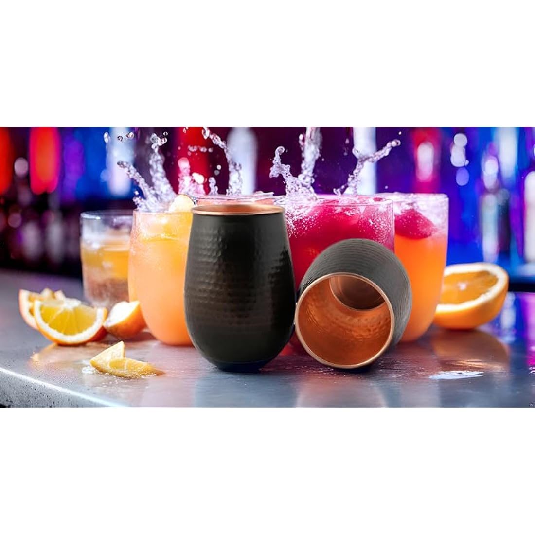 Staglife Pure Copper Tumblers – 16 Oz Hammered Moscow Mule Cups, Set of 2
