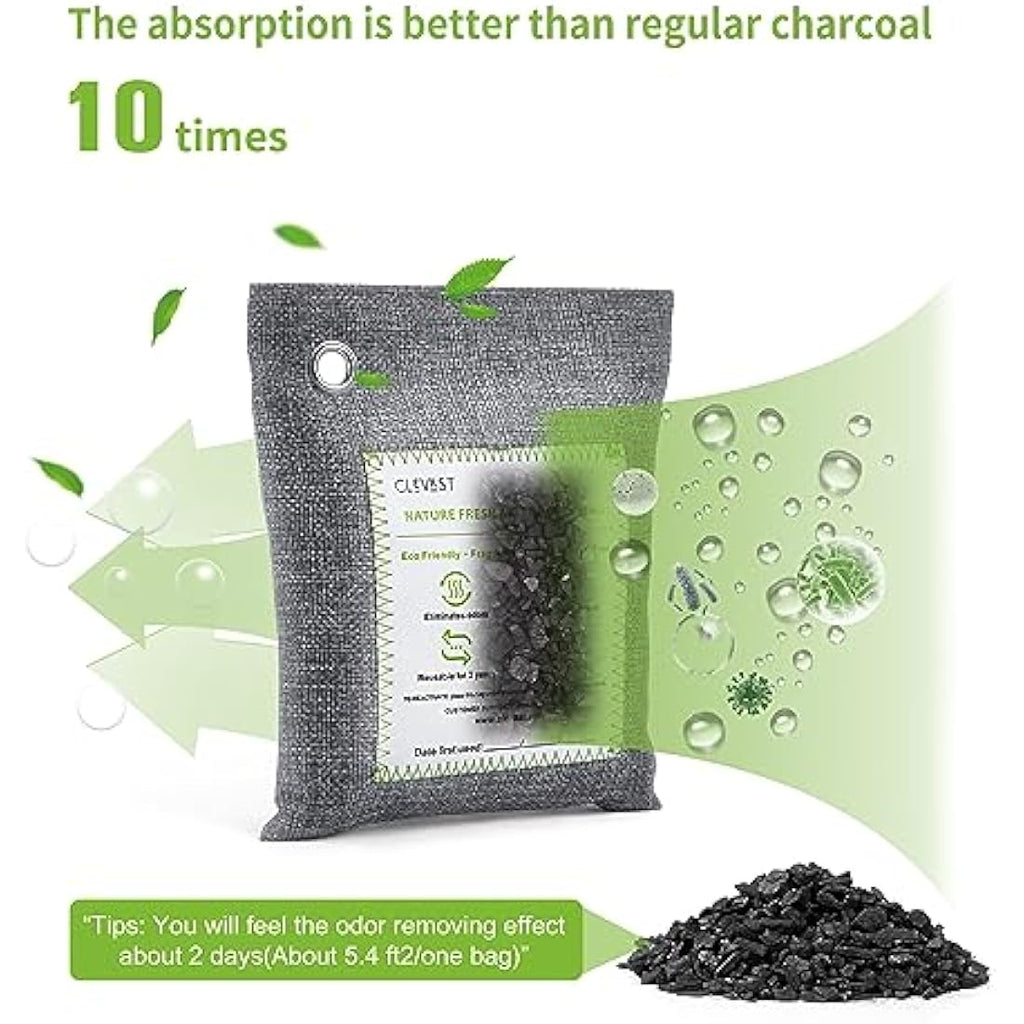 CLEVAST Bamboo Charcoal Air Purifying Bags | 14-Pack Natural Odour Absorber
