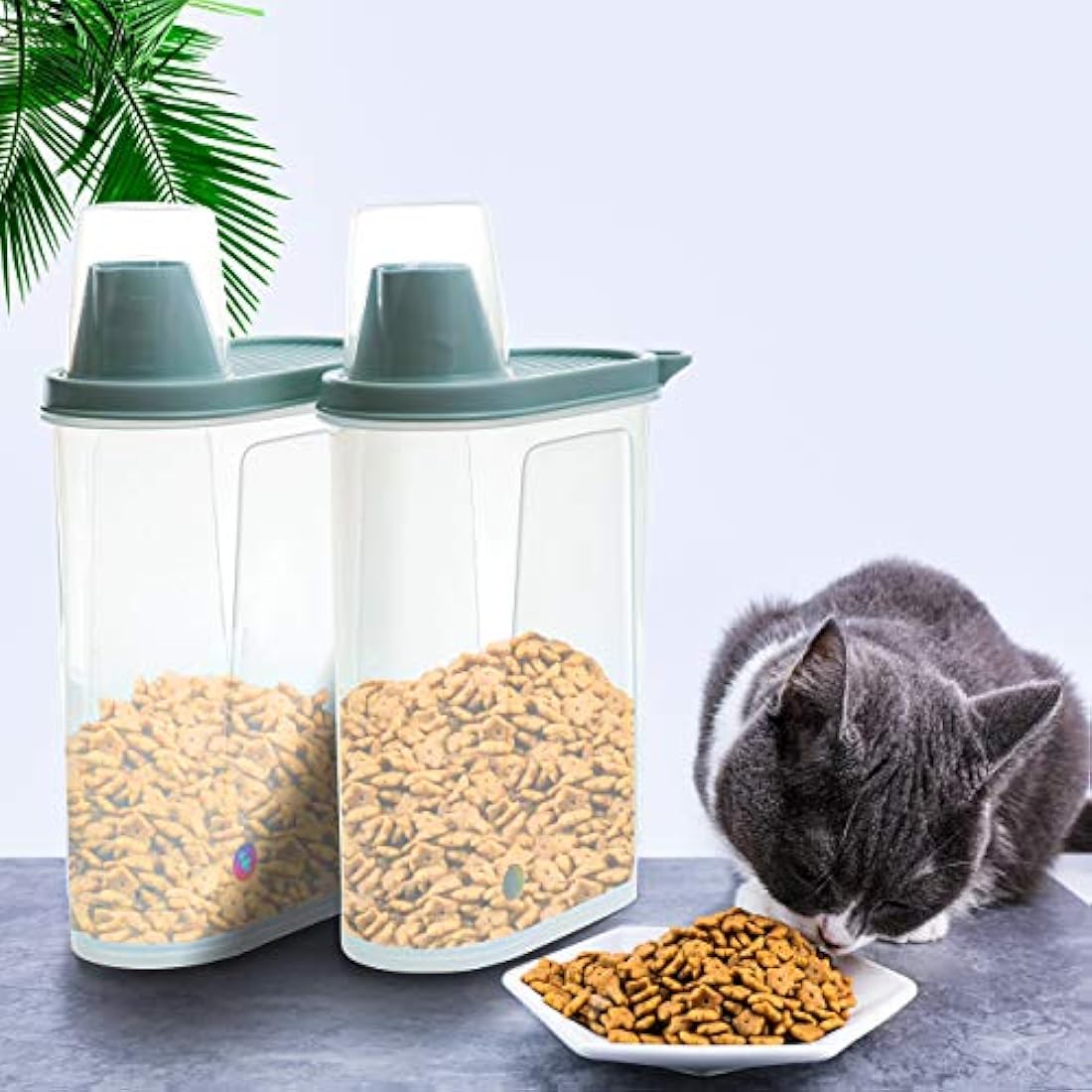 Airtight Dog Food Storage Container - 2 Pack, 2.3L Green