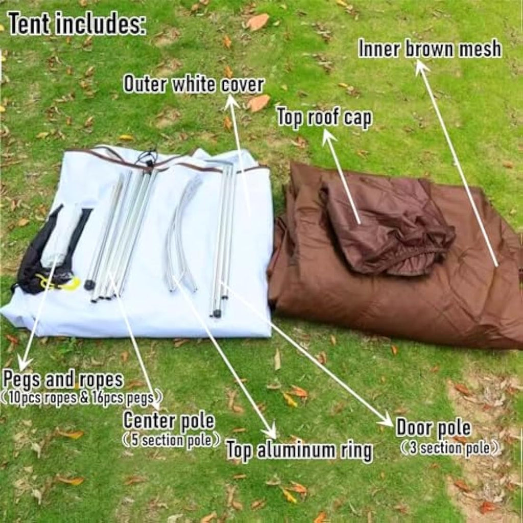 Waterproof Tipi Tent – 3 Person Double Layer Camping Yurt