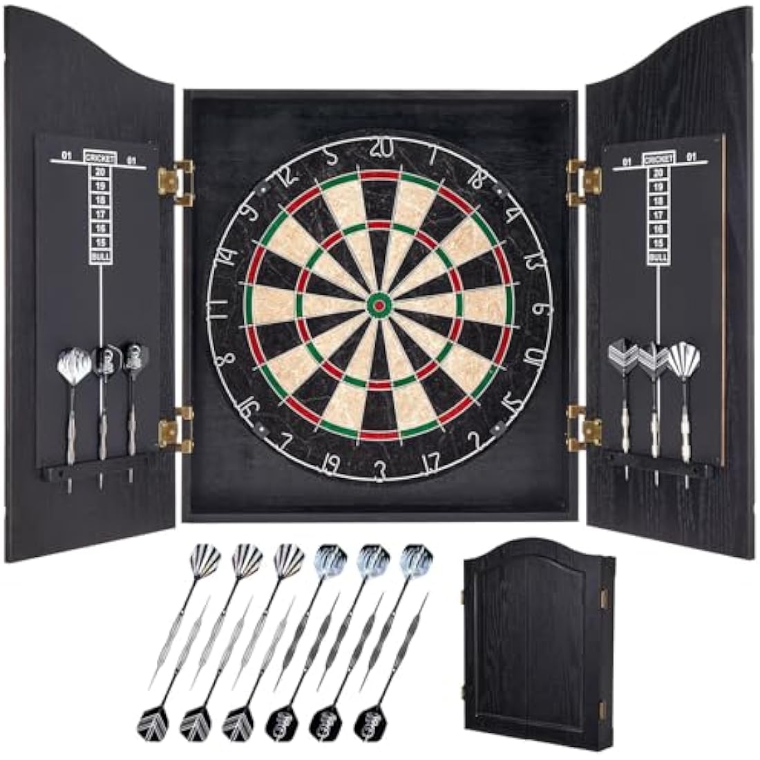 Yirinatek Sisal Dart Board Cabinet Set | Professional Steel Tip Darts