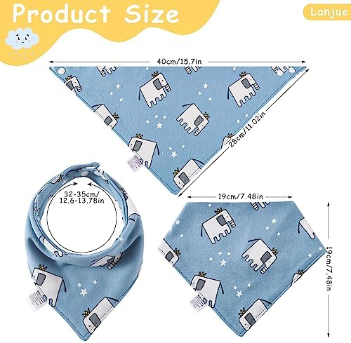Baby Bandana Dribble Bibs | 10-Pack Absorbent Cotton Bibs